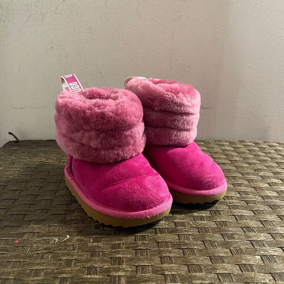 Pink Ugg Fluff Mini Quilted Ankle Boot Toddler Ugg Fluff Mini